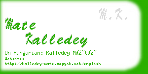 mate kalledey business card